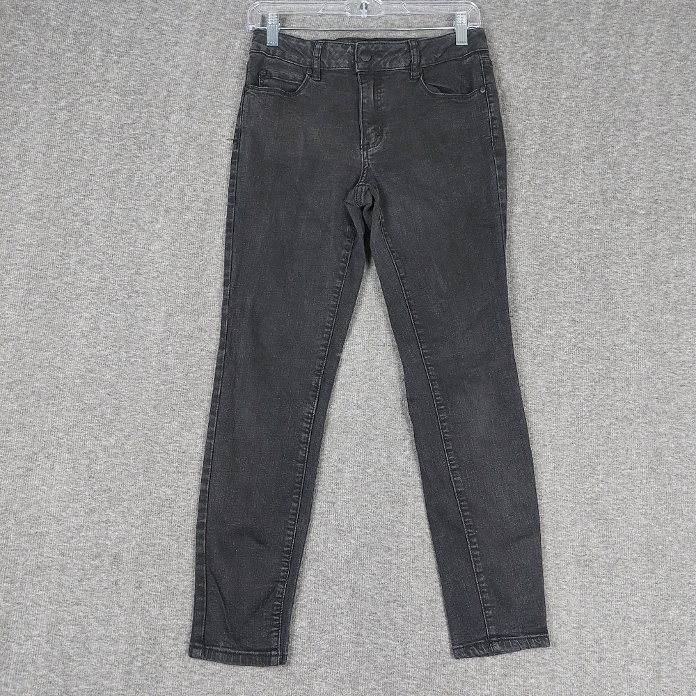 TAHARI KELLY CLASSIC SKINNY JEANS WOMENS BLACK DENIM CASUAL PANTS SIZE 4/27